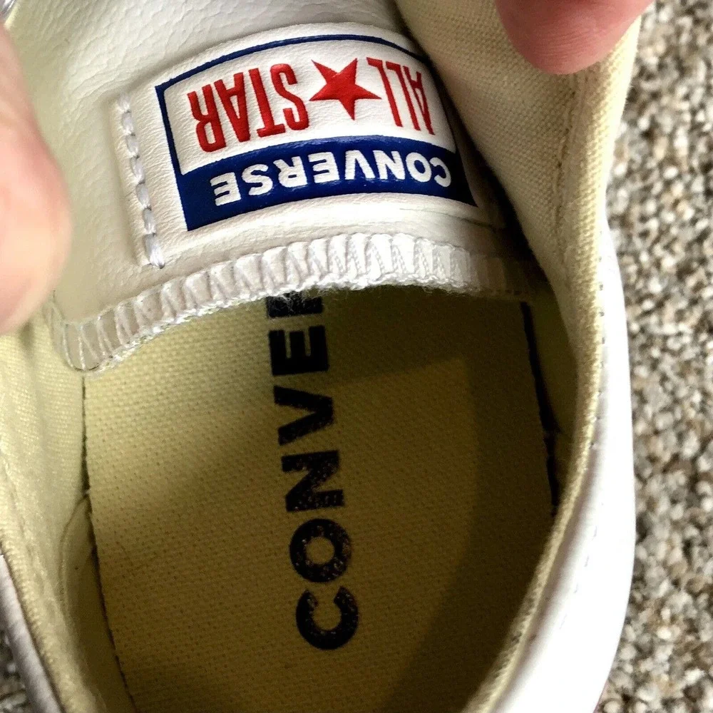Converse Chuck Taylor 6.5 Leather White All Star Low Top Lace Up - Picture 8 of 10
